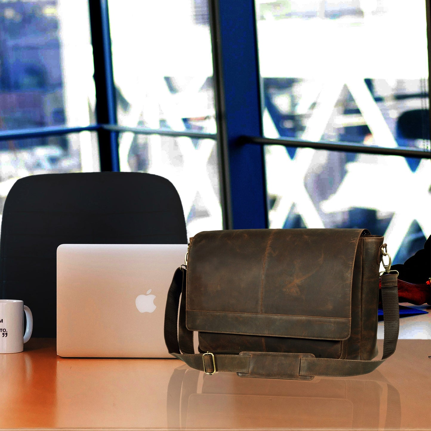 The Zenith Leather Messenger Bag For Men