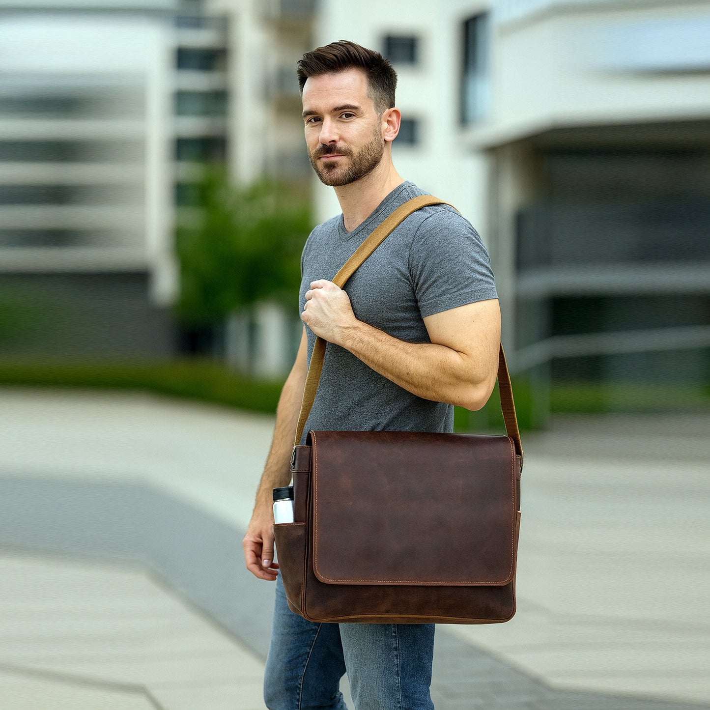 The Porter Leather Messenger bag