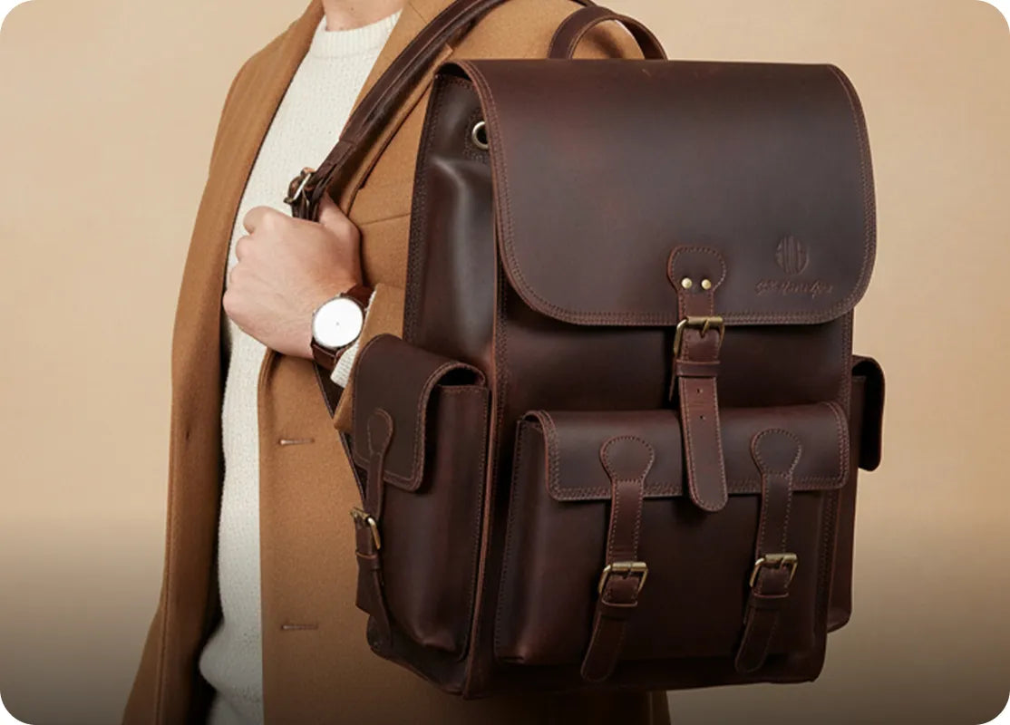 The Drifter Duo - Buffalo Leather Duffle Bag & Backpack Combo