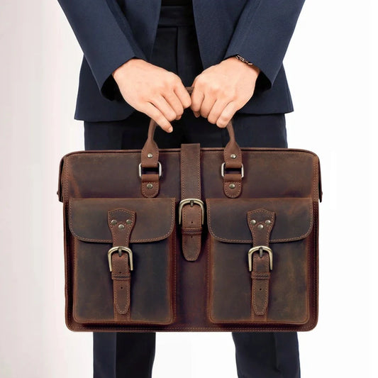 The Atlantic Buffalo Leather Briefcase