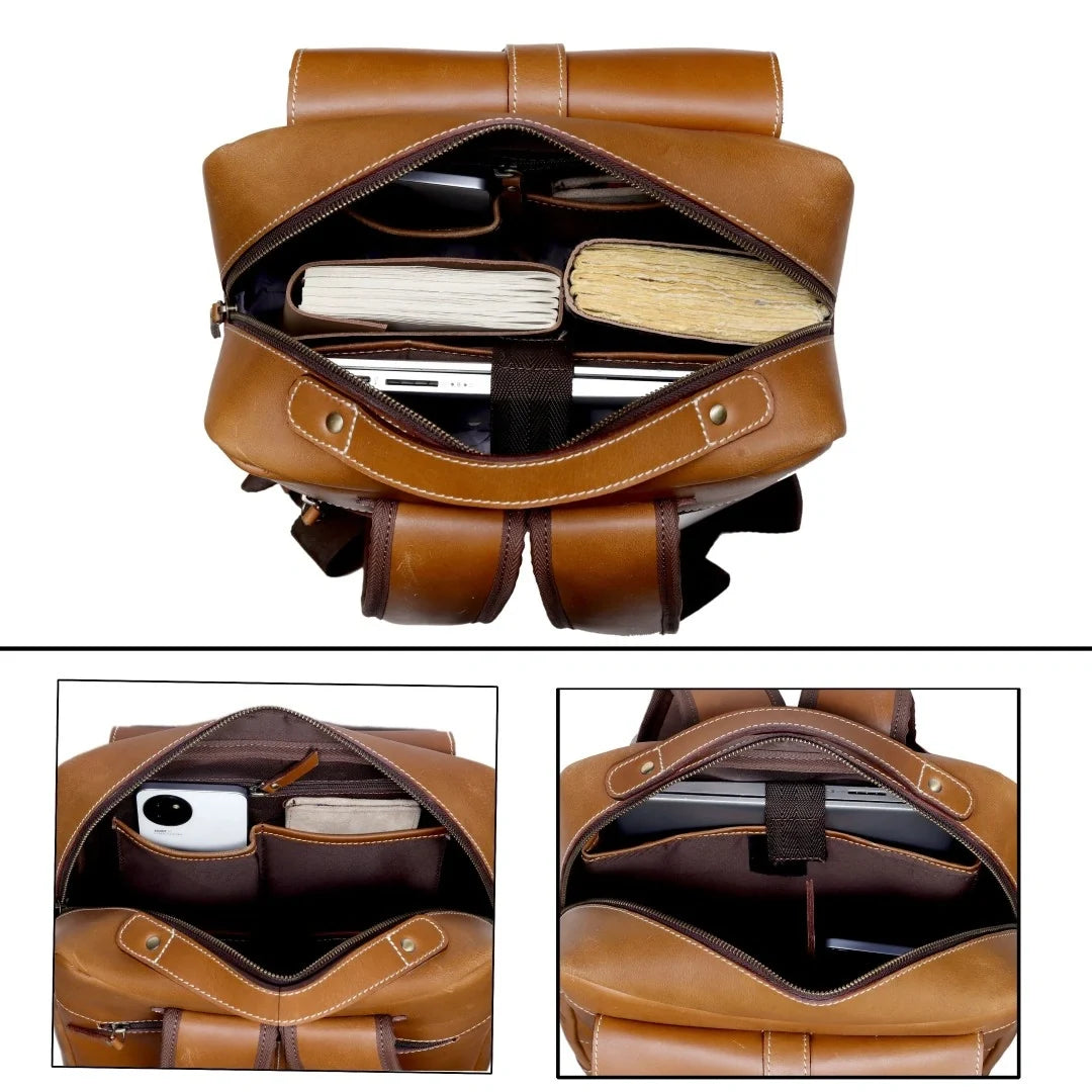 The Desire Leather briefcase & Backpack Combo