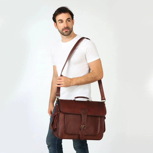 The Harvest Leather Messenger Bag