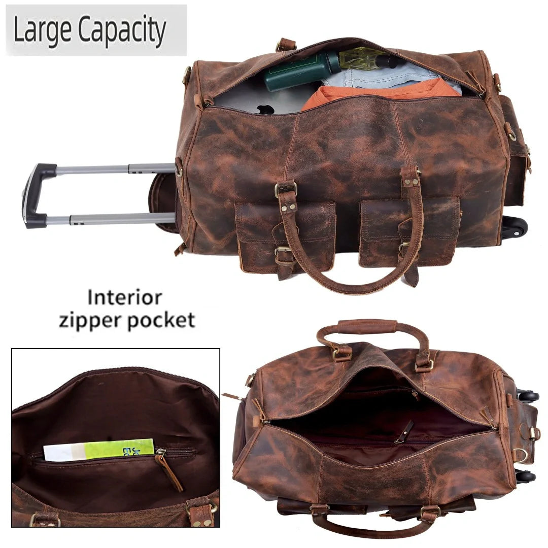The Legendary Vintage Classic Buffalo Leather Travel Duffle Bag