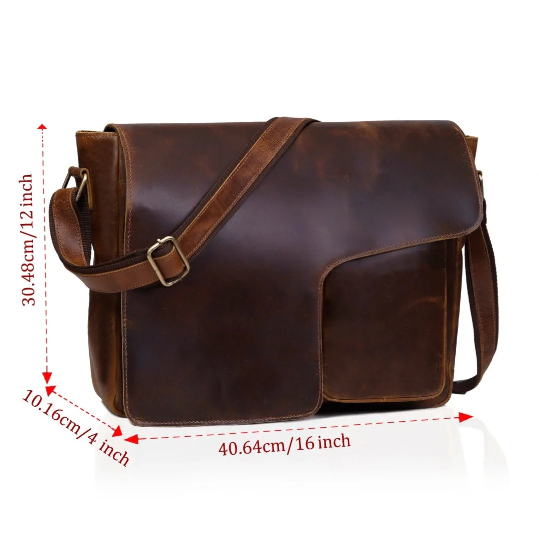 The Saturn Buffalo Leather Messenger Bag