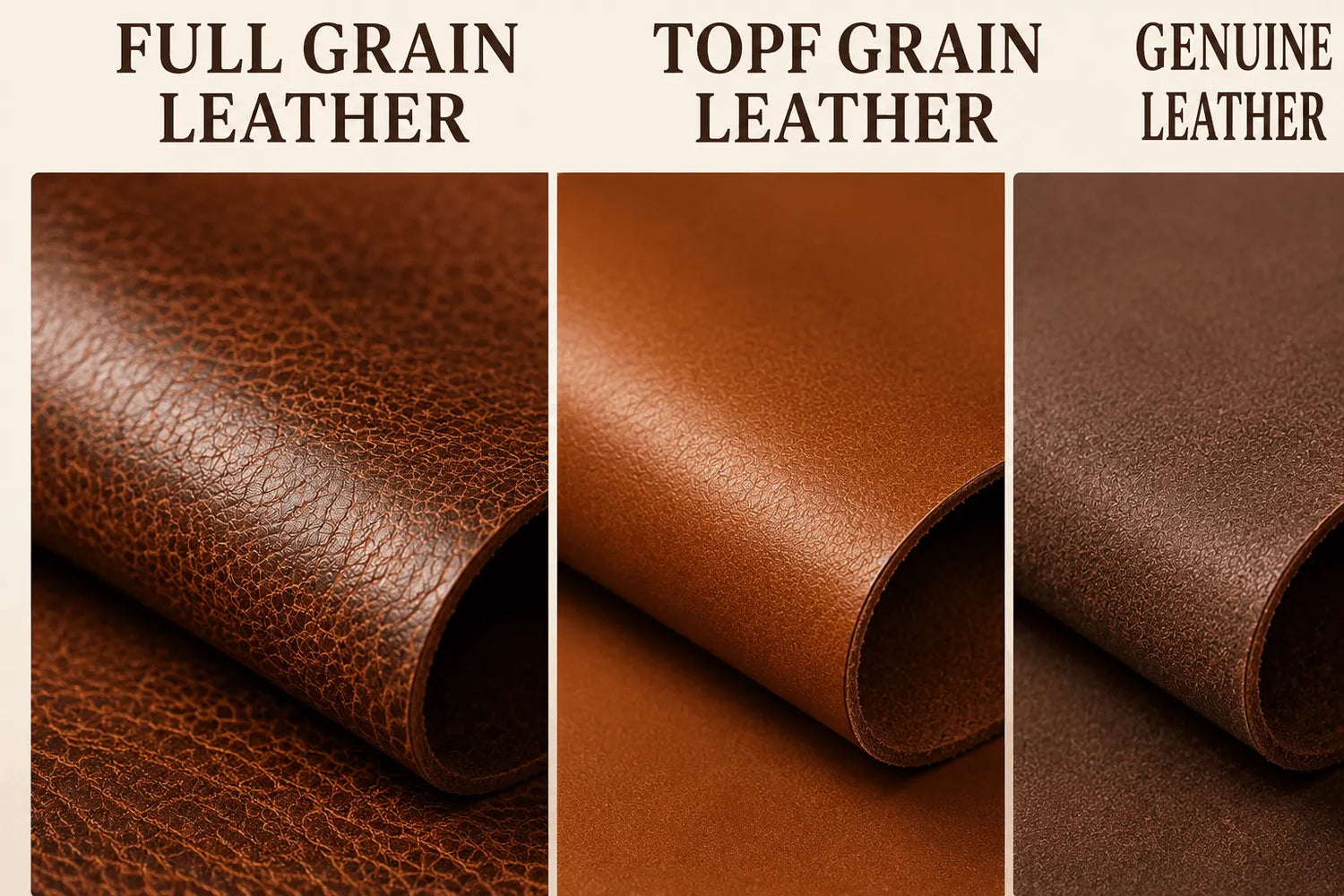 Full Grain vs Genuine vs Top Grain Leather