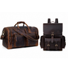 The Drifter Duo - Buffalo Leather Duffle Bag & Backpack Combo