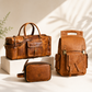 The Voyager Trio - Buffalo Leather Holdall, Backpack & Wash Bag Set