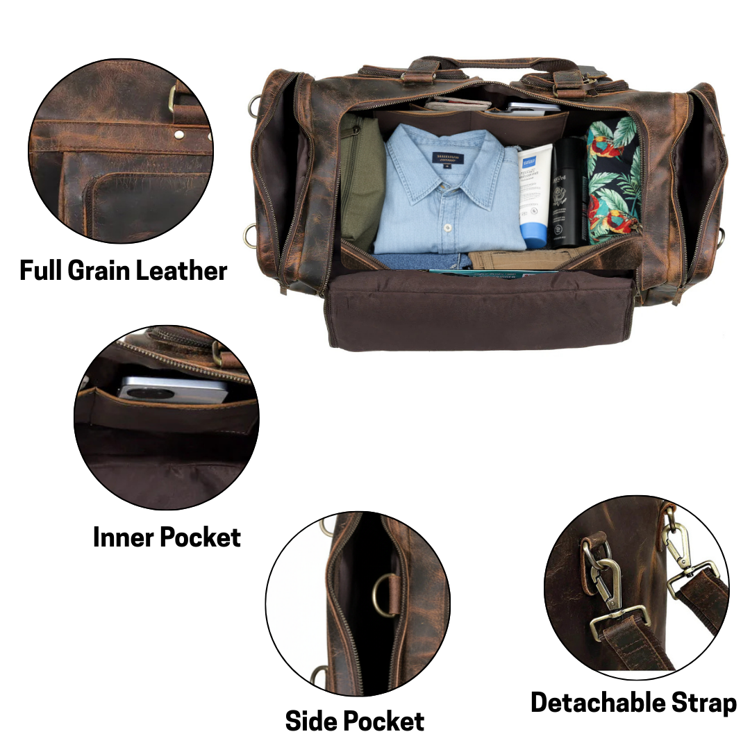 Bicester Leather Duffle Bag For Men