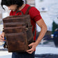 Retro Leather buffalo backpack