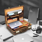 The Vintage Buffalo Leather hard shell attaché Case Briefcase