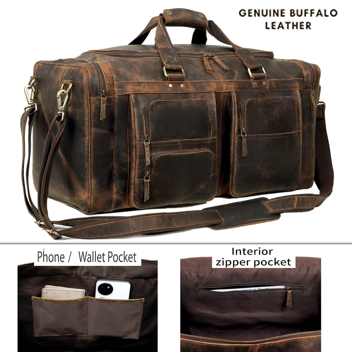 Bicester Leather Duffle Bag For Men