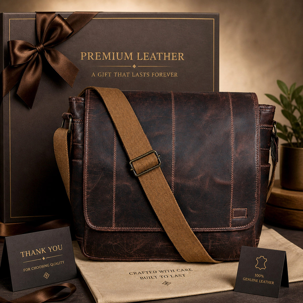The Regal Briefcase & Leather Wash Bag Combo