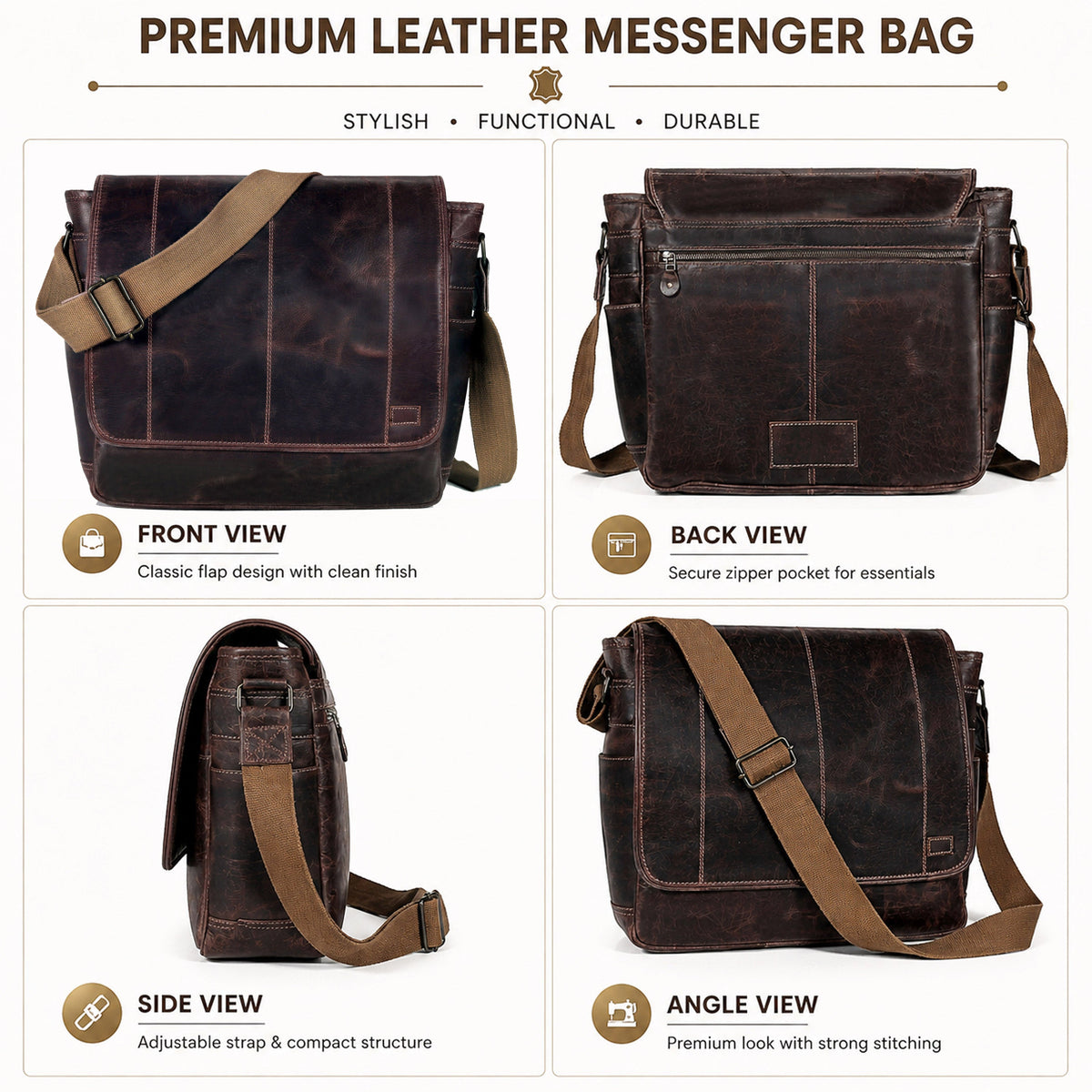 The Regal Briefcase & Leather Wash Bag Combo