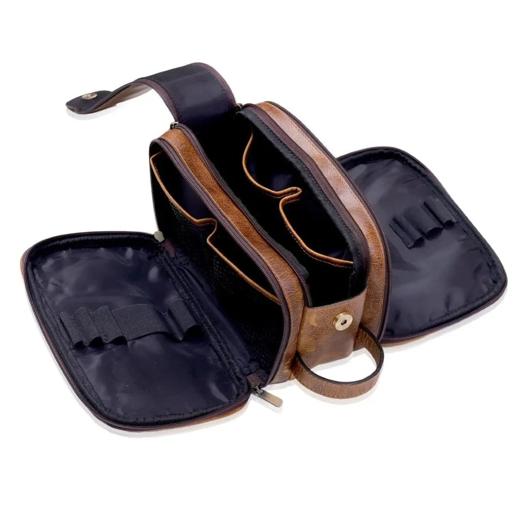 The Voyager Trio - Buffalo Leather Holdall, Backpack & Wash Bag Set