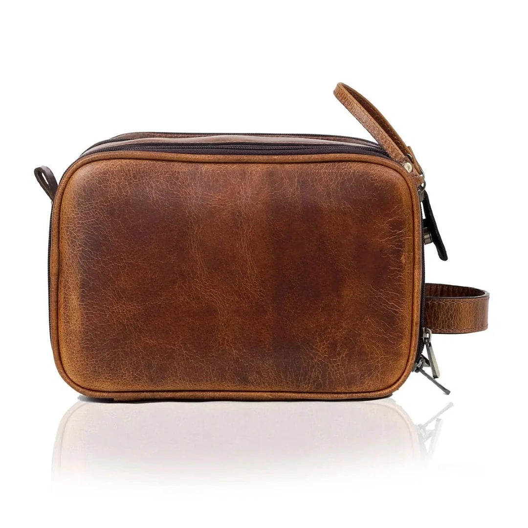 Leather Dopp Kit Toiletry Bag