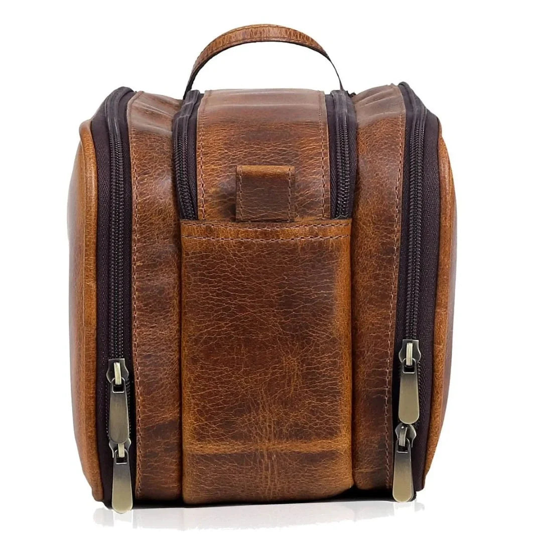 Leather Dopp Kit Toiletry Bag