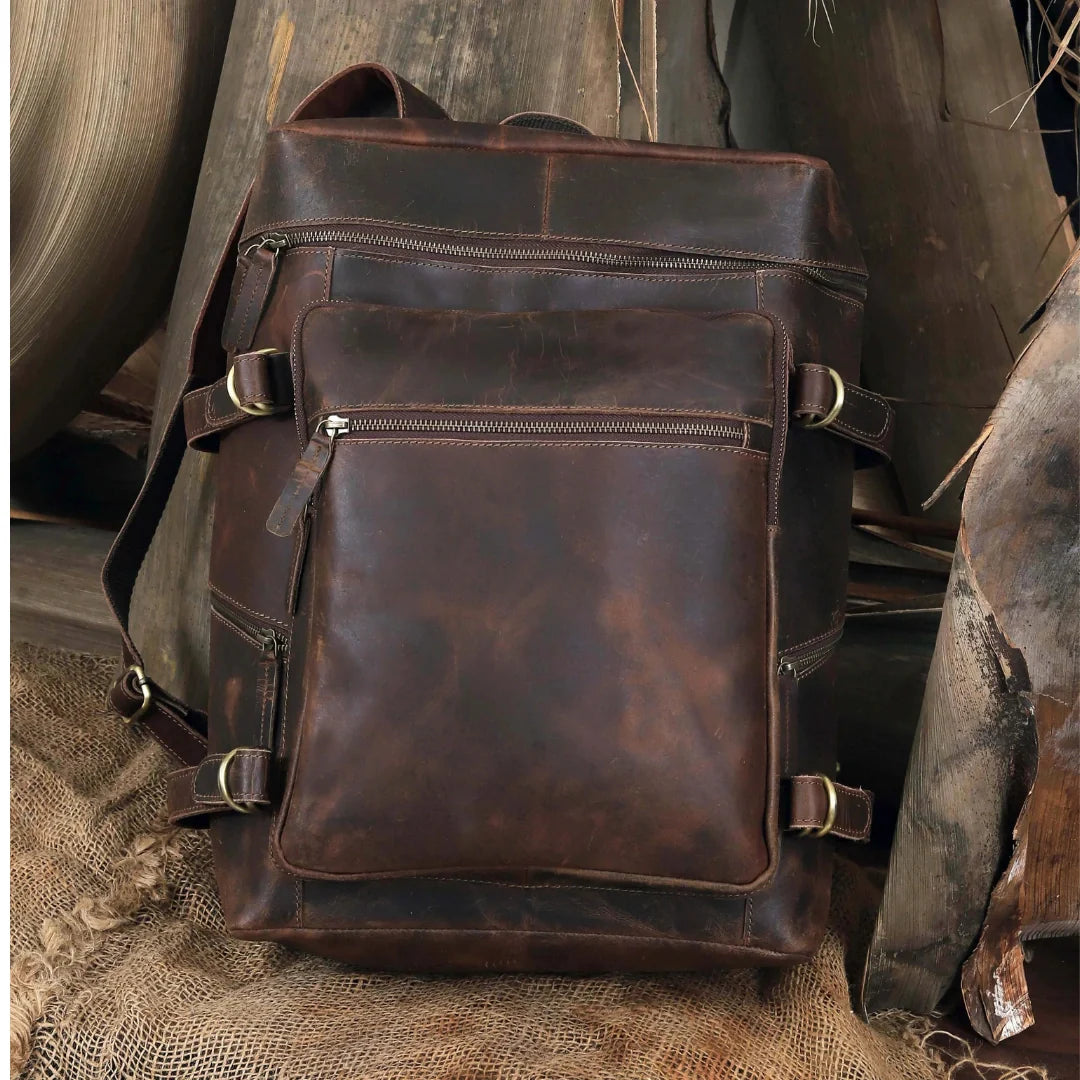 Retro Leather buffalo backpack