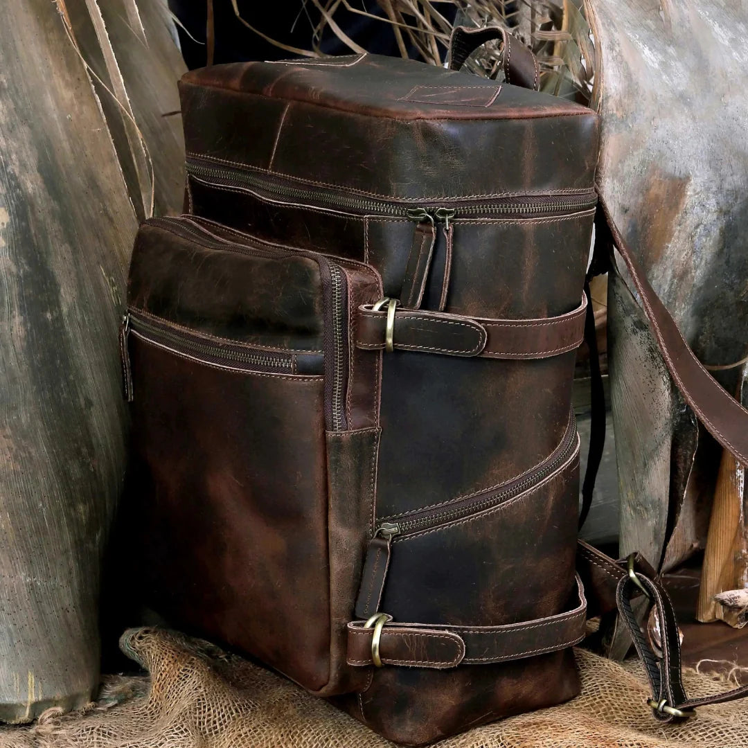 Retro Leather buffalo backpack