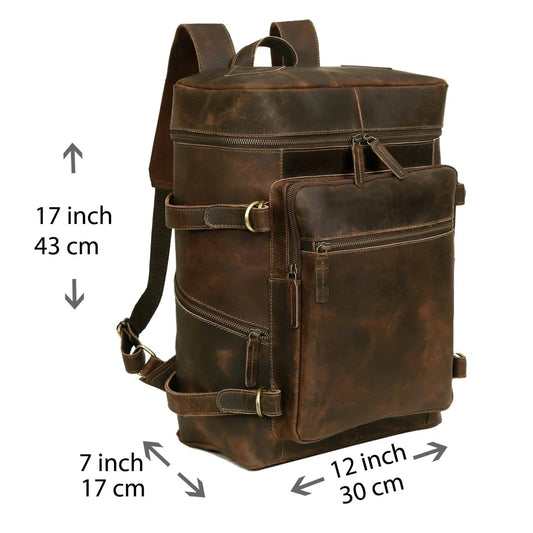 Retro Leather buffalo backpack