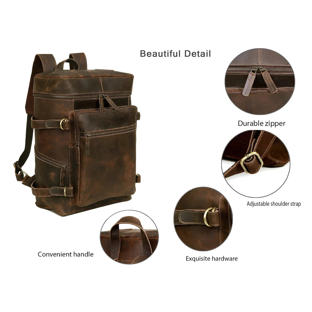 Retro Leather buffalo backpack