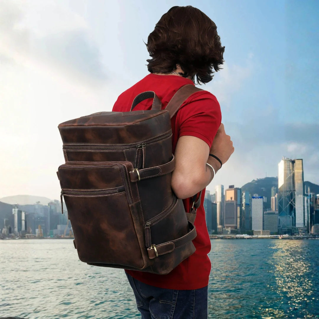 Retro Leather buffalo backpack