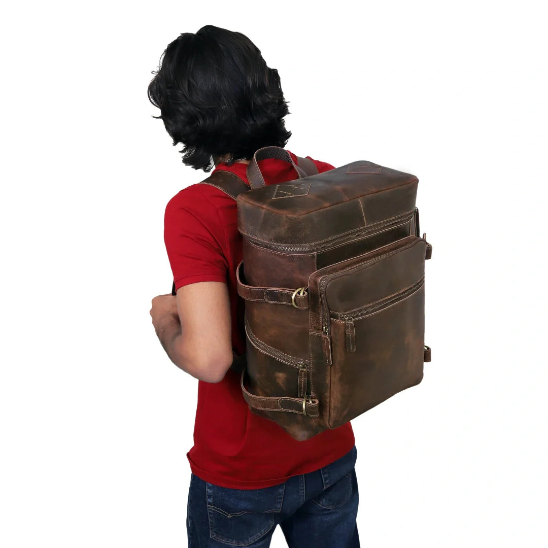 Retro Leather buffalo backpack