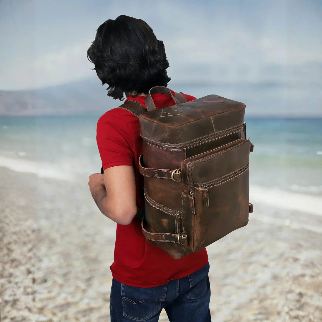 Retro Leather buffalo backpack