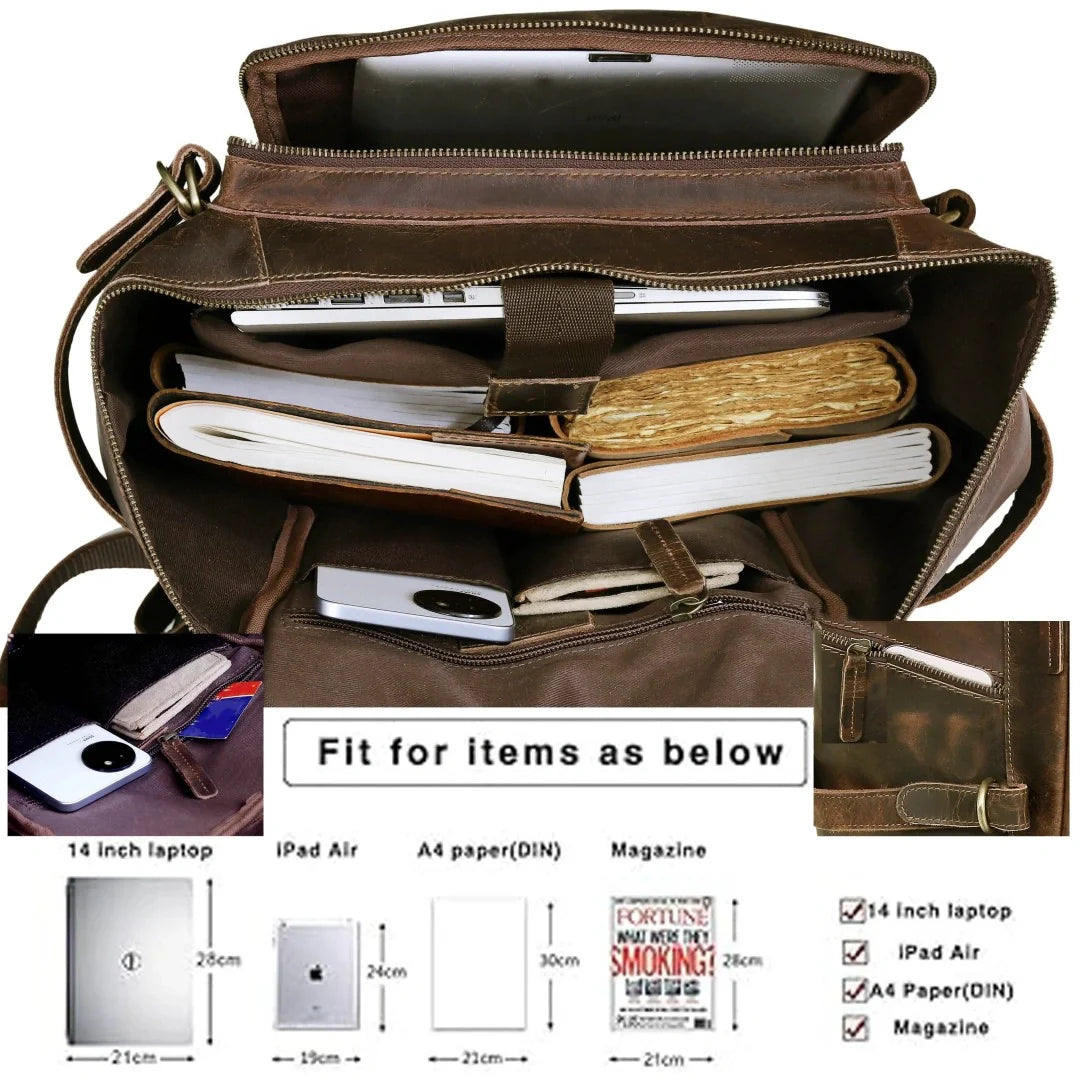 Retro Leather buffalo backpack