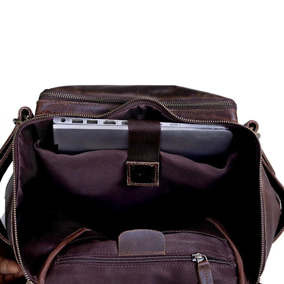 Retro Leather buffalo backpack