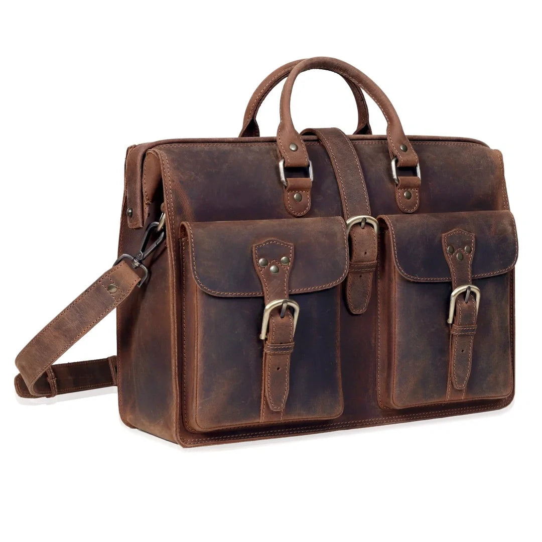 The Atlantic Buffalo Leather Briefcase