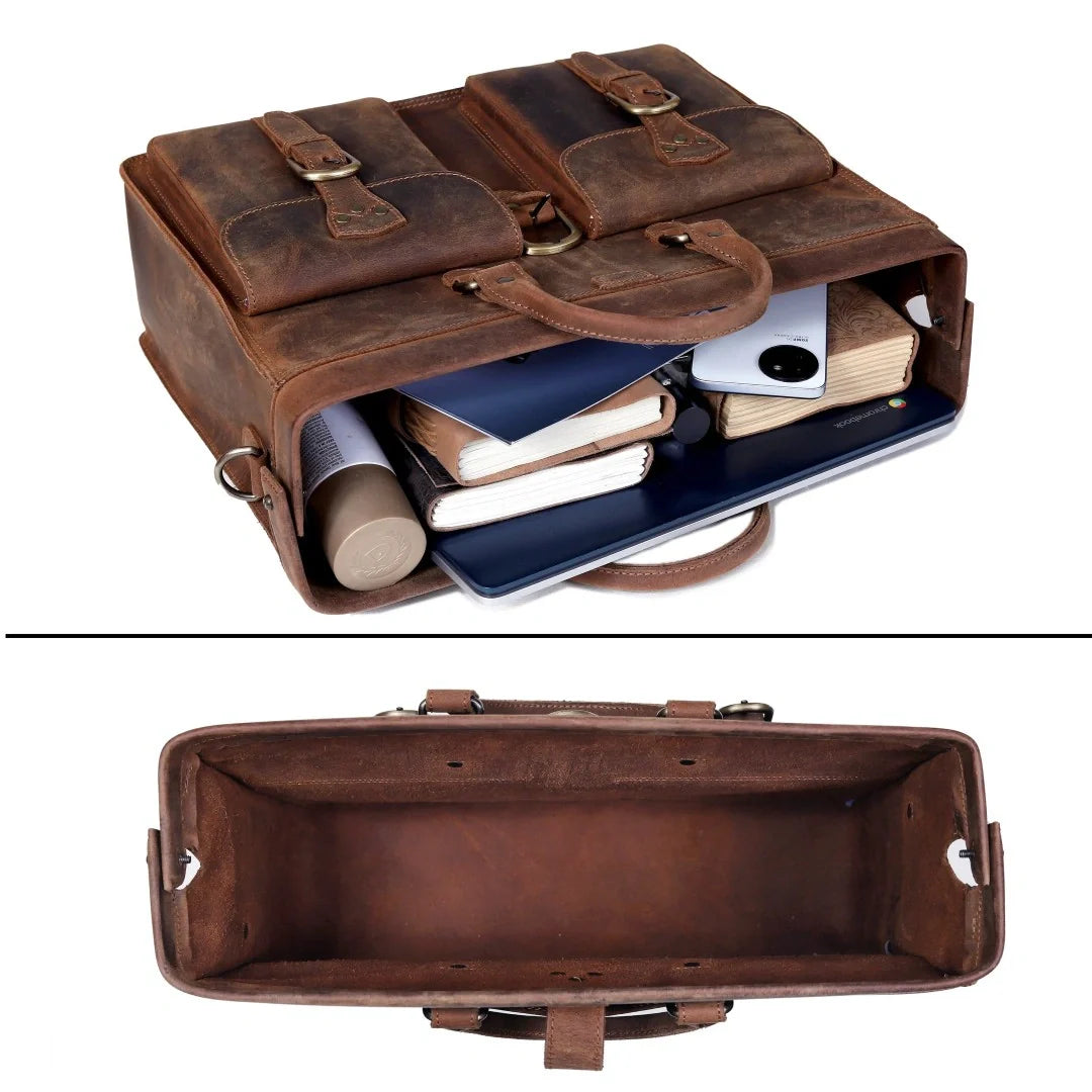 The Atlantic Buffalo Leather Briefcase