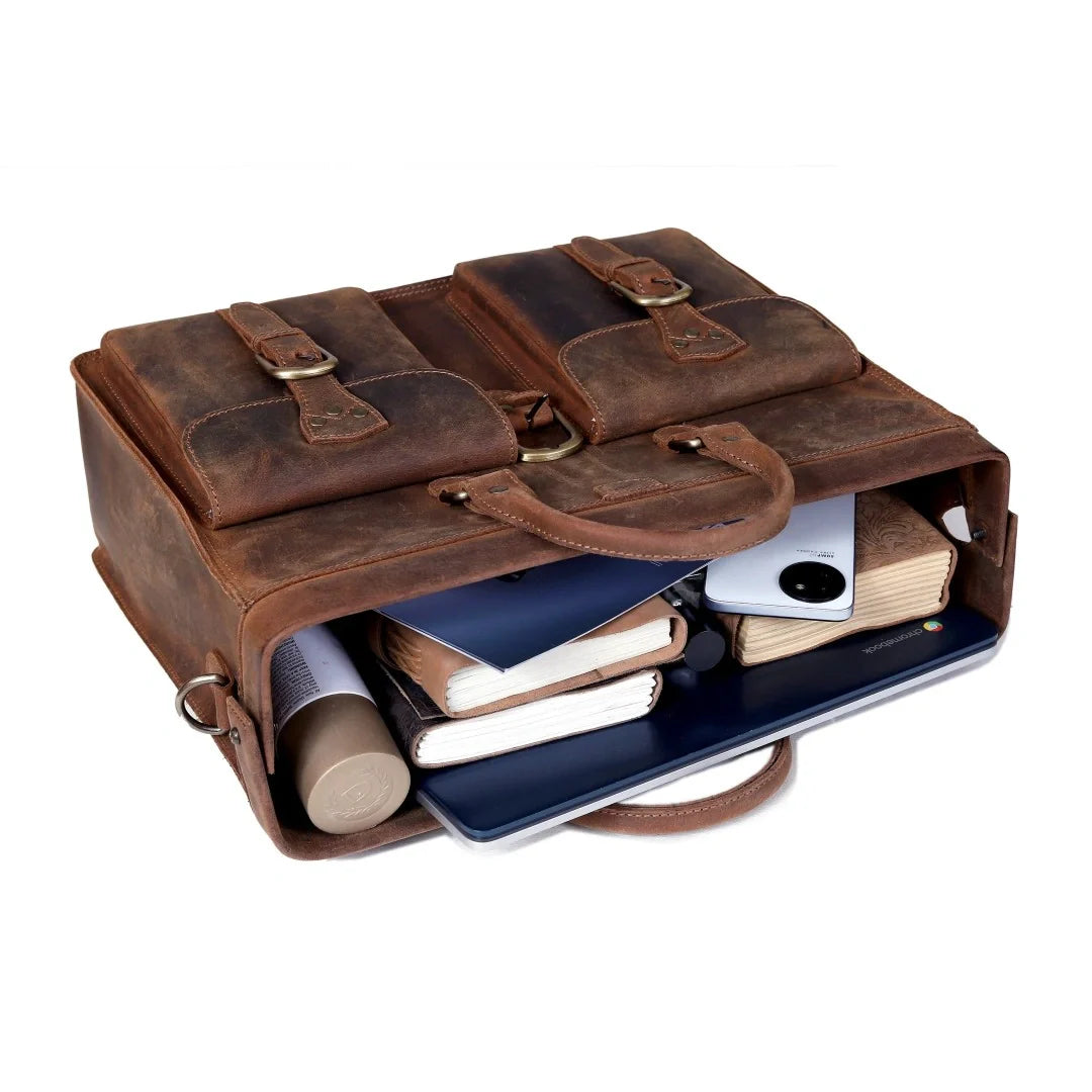 The Atlantic Buffalo Leather Briefcase