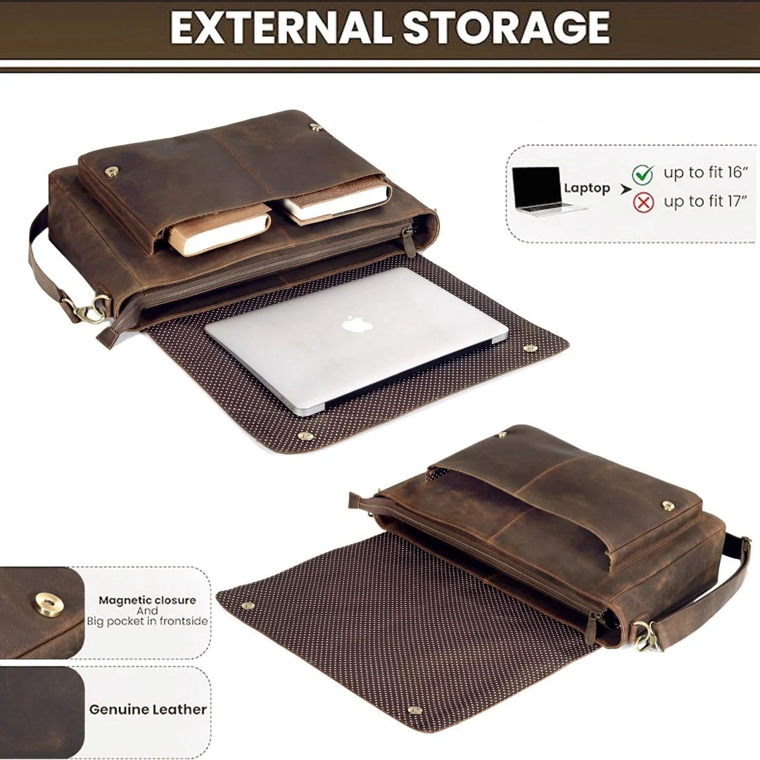 The Buffalo Leather Laptop Bag