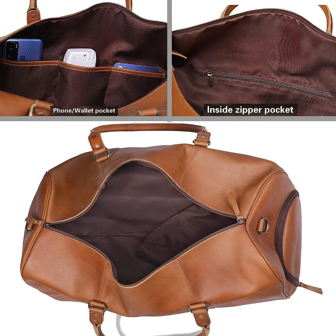 Buffalo Leather Duffel Combo