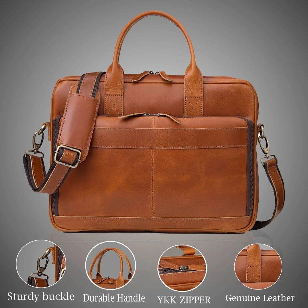 The Desire Leather briefcase & Backpack Combo
