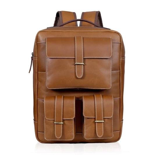 backpacks leather uk Best Backpack for Men The Real Leather Co Stylish flap and metallic carabiner Buy Luxury Men's Leather Backpacks