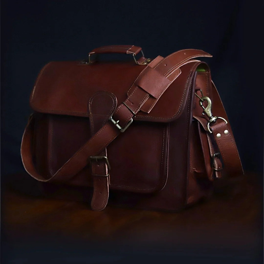 The Harvest Leather Messenger Bag