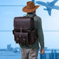 The Heritage Leather Backpack and Wash Bag Combo