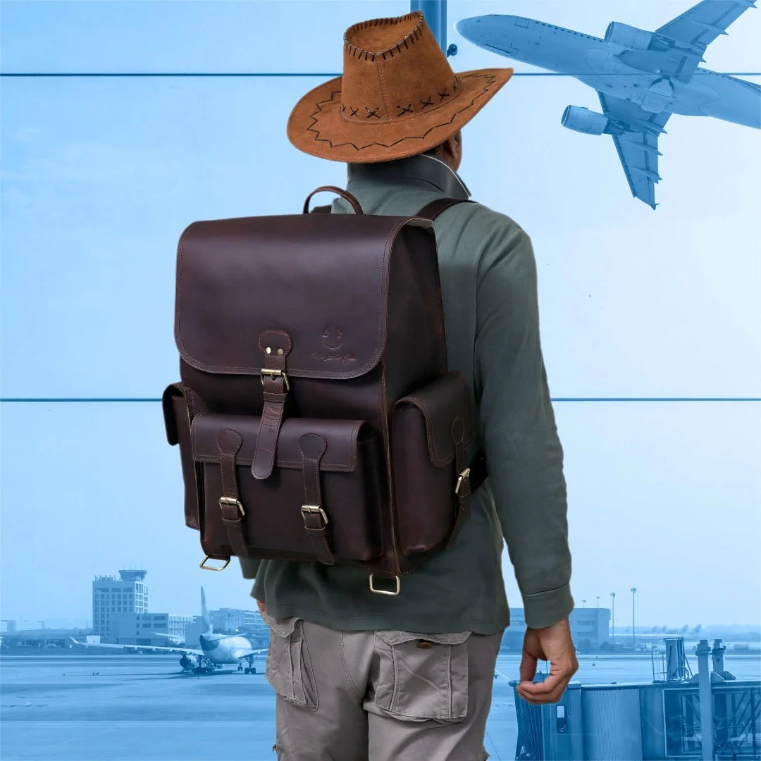 Buy Cambridge Unisex Leather Backpack