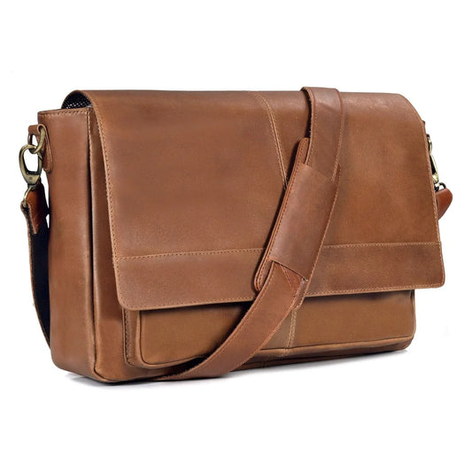 Greenwich Leather Messenger Bag For Men
