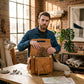The Voyager Trio - Buffalo Leather Holdall, Backpack & Wash Bag Set