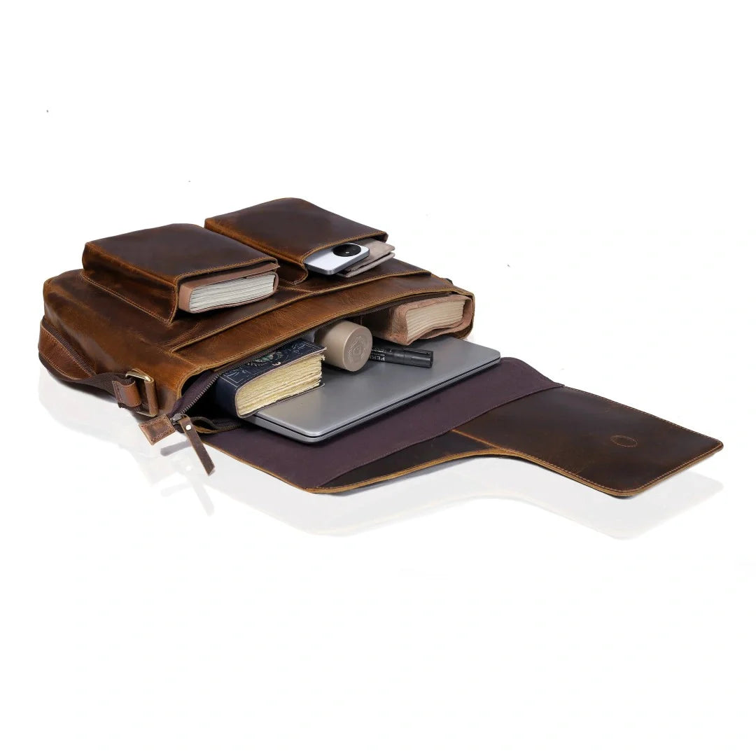 The Saturn Buffalo Leather Messenger Bag