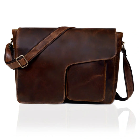 The Saturn Buffalo Leather Messenger Bag