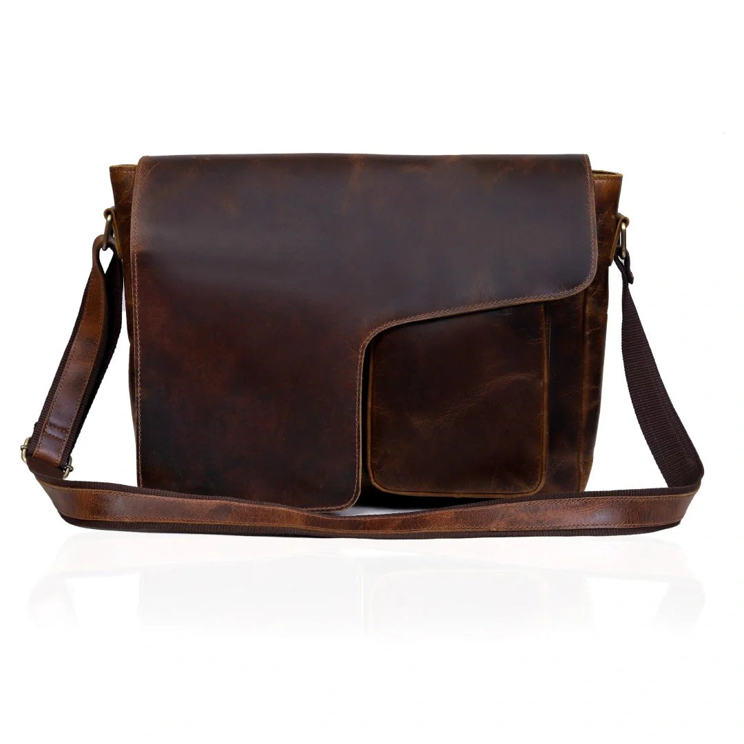 The Saturn Buffalo Leather Messenger Bag