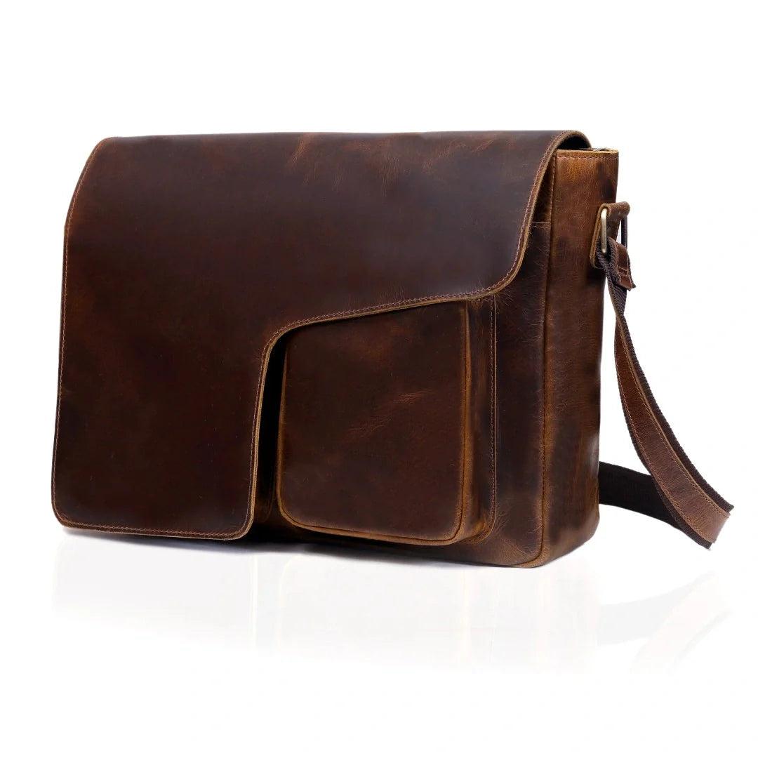 The Saturn Buffalo Leather Messenger Bag