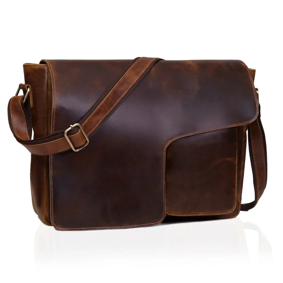 The Saturn Buffalo Leather Messenger Bag