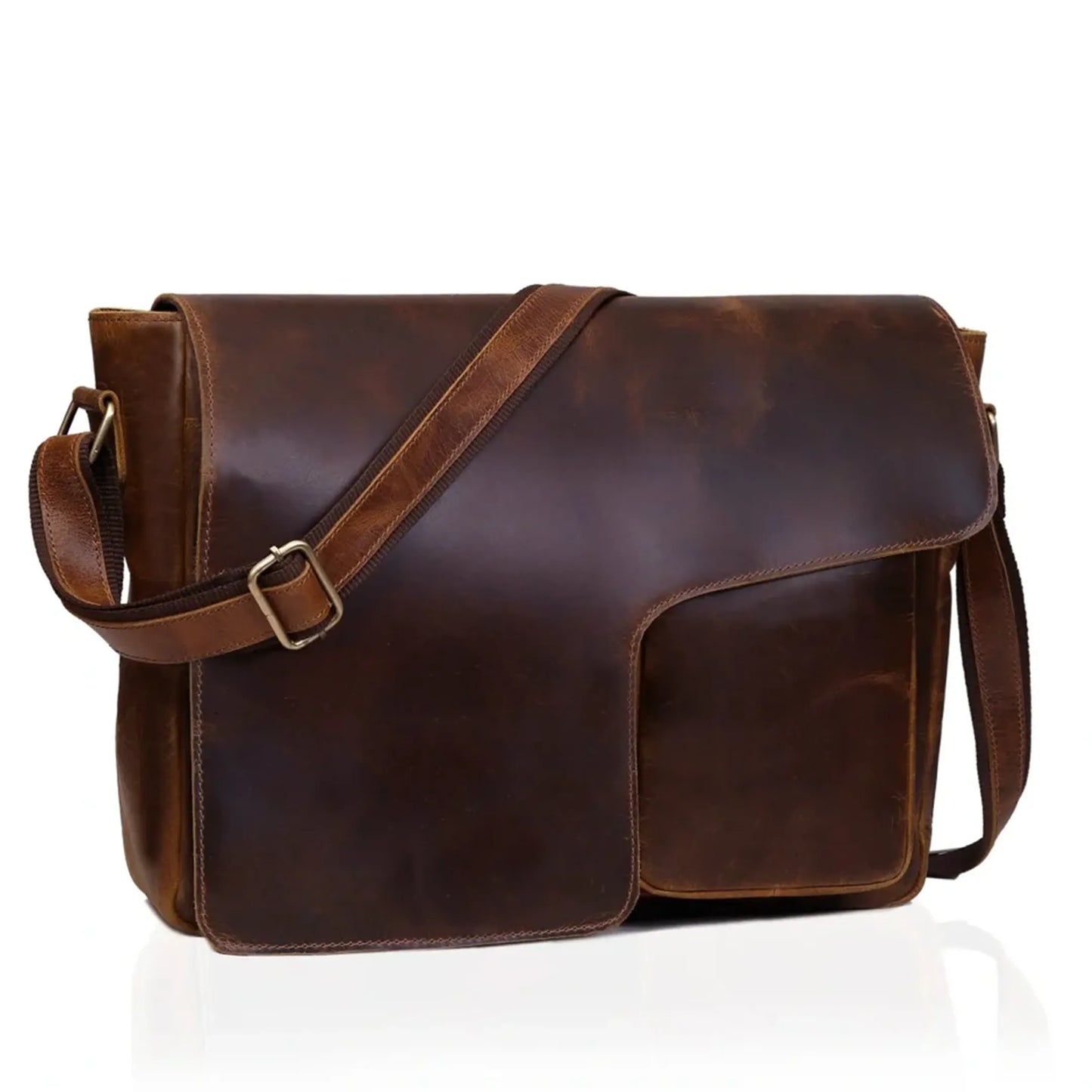 The Saturn Buffalo Leather Messenger Bag