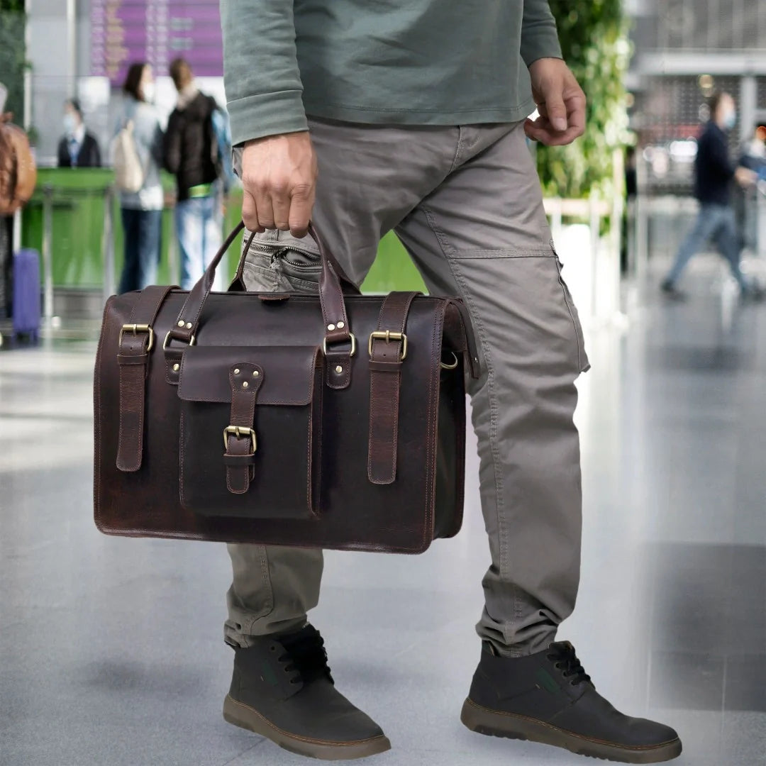 The Signature Leather Briefcase Combo