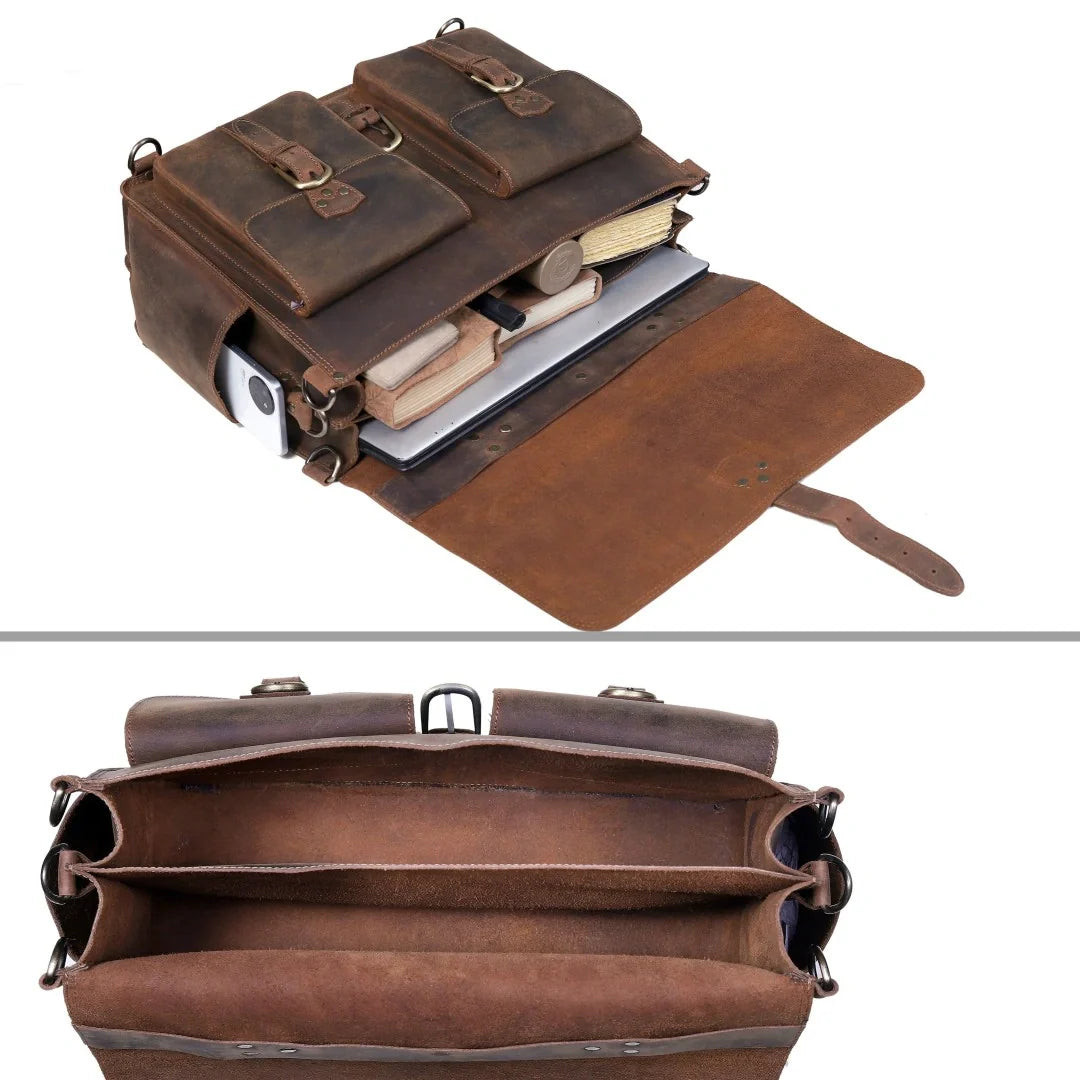 The Vintage Buffalo Leather Messenger Bag