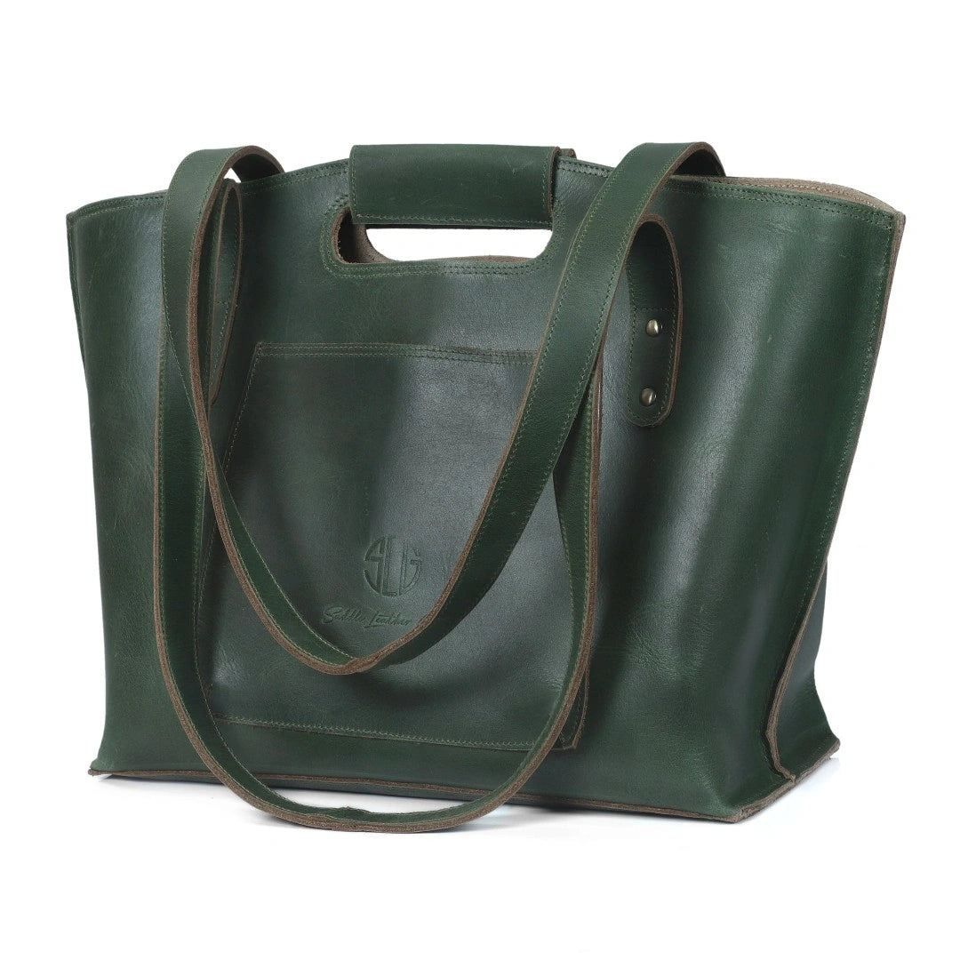 The Wine Leather Tote Bag